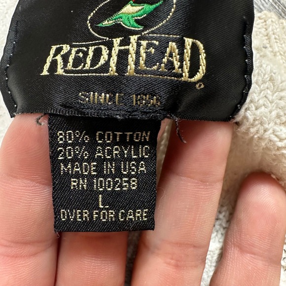 RedHead Made in USA Men's L Cable Knit Sweater Vintage Fair Isle Pattern - Picture 7 of 9